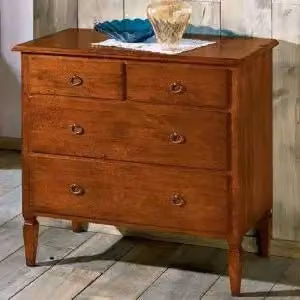 Comò in legno massiccio noce scuro arte povera