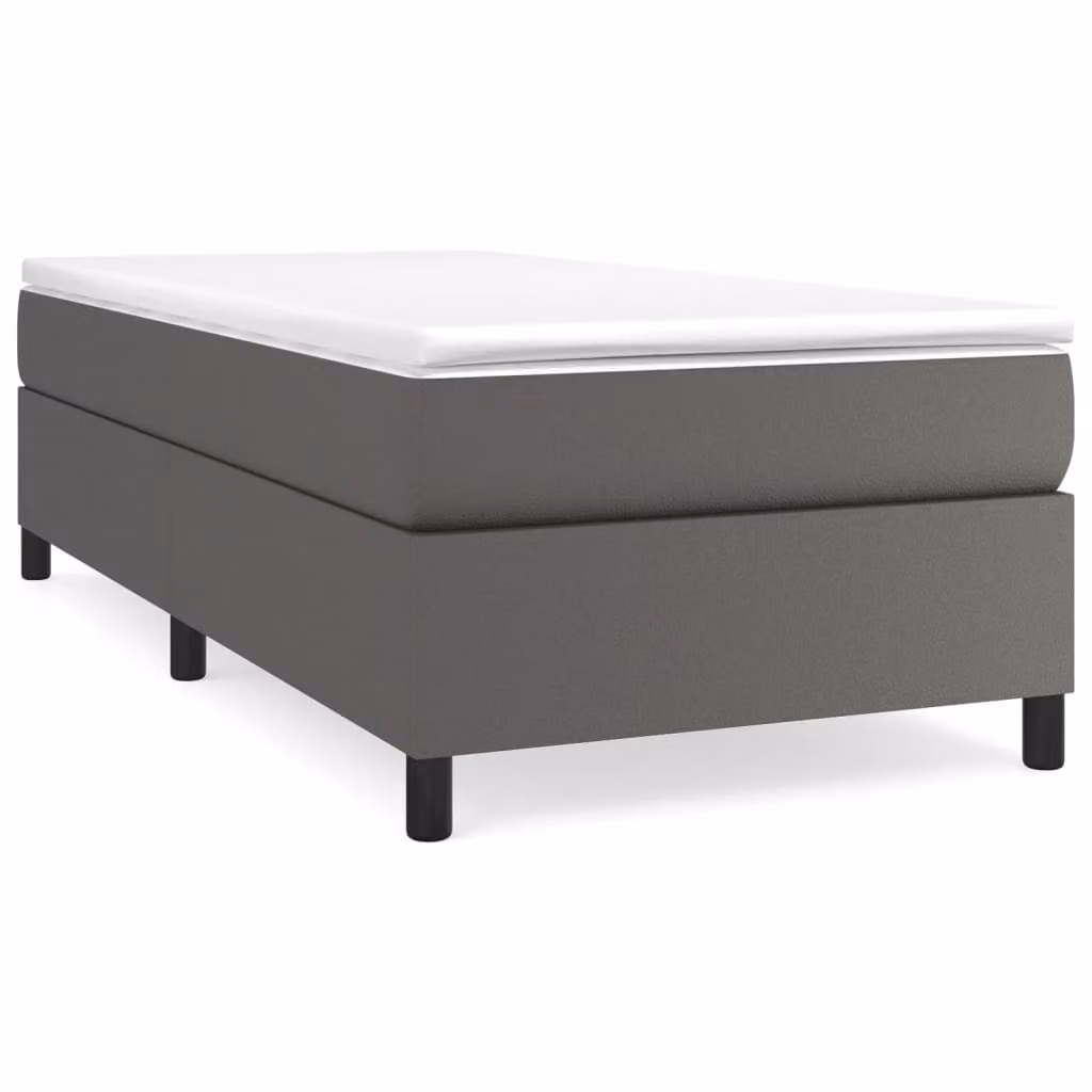 Struttura Letto a Rete a Molle Grigio 100x200 cm in Pelle finta