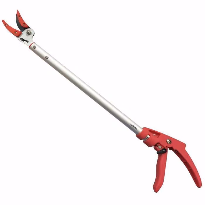 FISHTEC® Cesoie da giardino con manico lungo 64 cm - Tagliasiepi e troncarami - Lama in acciaio + incudine di presa