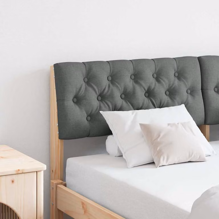 Testiera imbottita vidaXL in pino massello Grigio scuro 160 cm