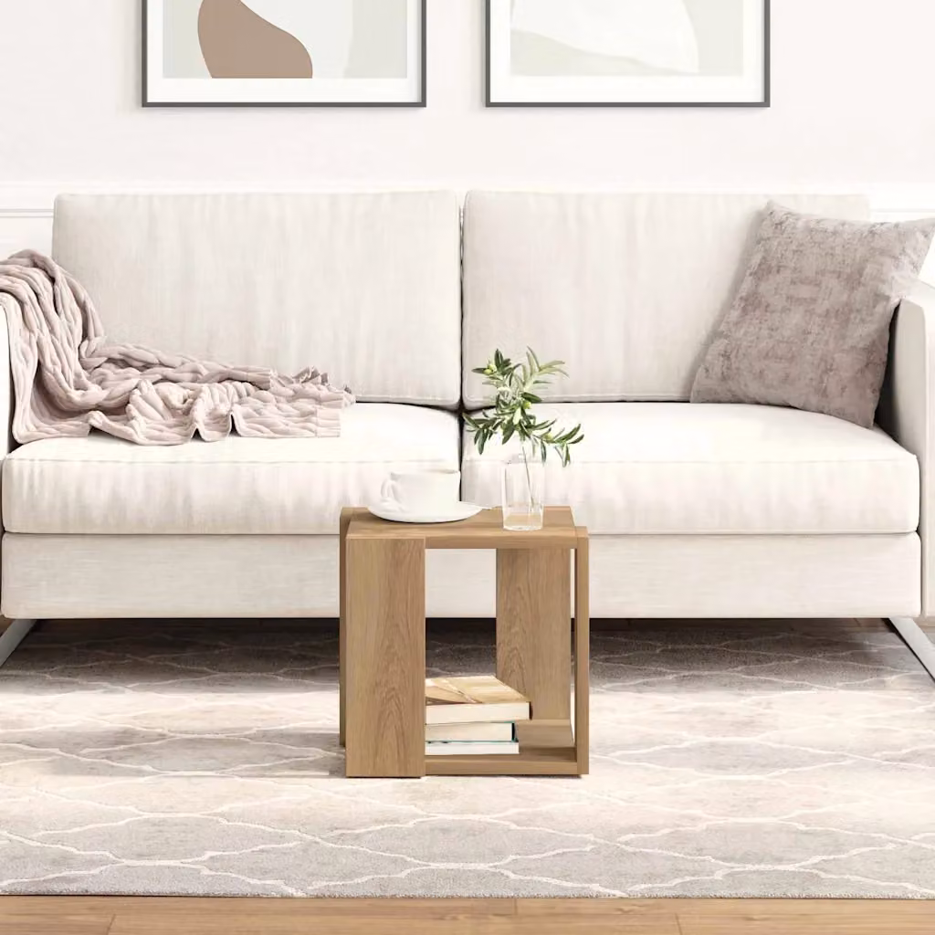 vidaXL Tavolino da salotto moderno in legno color rovere, L/P/H: 32 x 32 x 30 cm