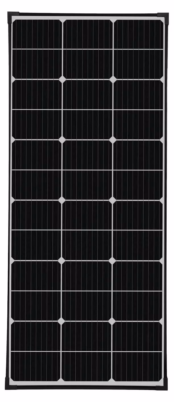 Pannello solare monocristallino da 130 W - 12 Volt PERC - Dimensioni 119 x 53 cm, telaio in alluminio