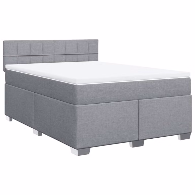 Giroletto a Molle con Materasso Grigio Chiaro 160x200cm Tessuto