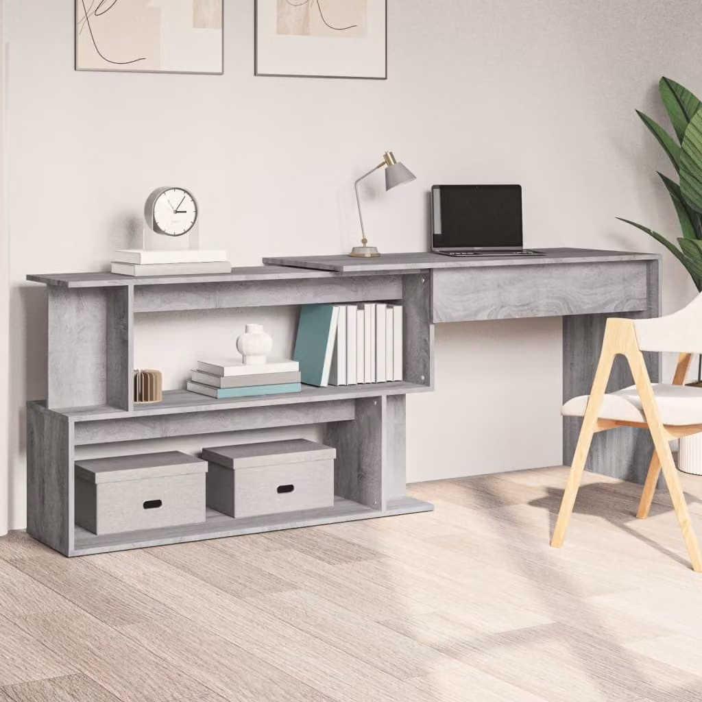 Maison Exclusive - Scrivania angolare grigio Sonoma 200x50x76 cm Materiale ligneo
