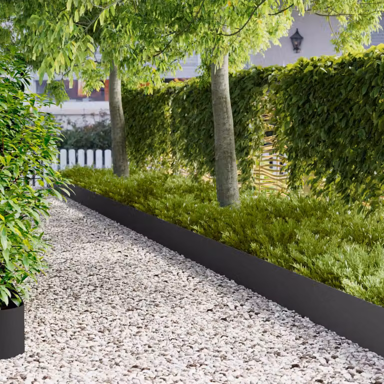 Set di 20 bordure per prato vidaXL in acciaio nero, 100 x 18 cm
