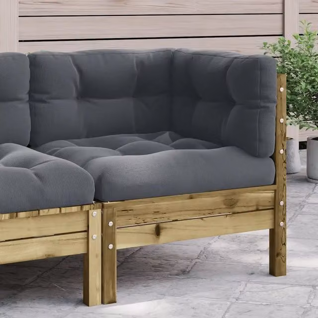 Divano Angolare da Giardino con Cuscini Legno Impregnato Pino 838152