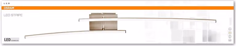 Lampada da parete e da soffitto a LED Osram, lampada per interni, bianco caldo, 1060 mm x 120,0 mm x 135,0 mm, LED Flex