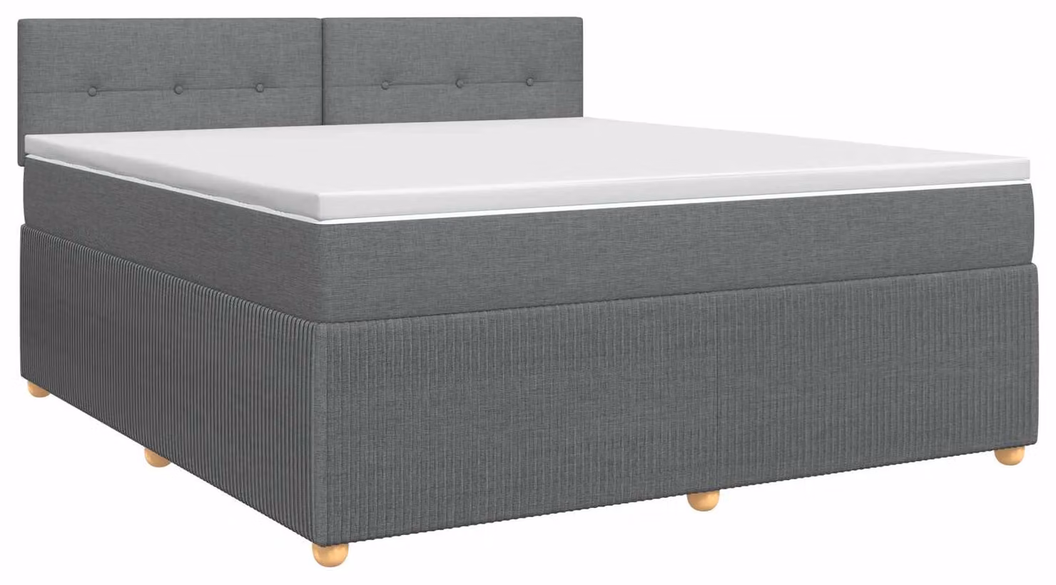 Letto a molle con materasso grigio scuro 160 x 200 cm in tessuto