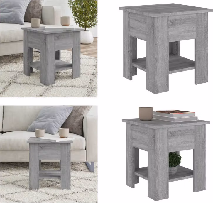 vidaXL Tavolino Grigio Sonoma 40x40x42 cm Materiale a base di legno - Tavolino - Tavoli da caffè - Tavolo - Tavolino da salotto