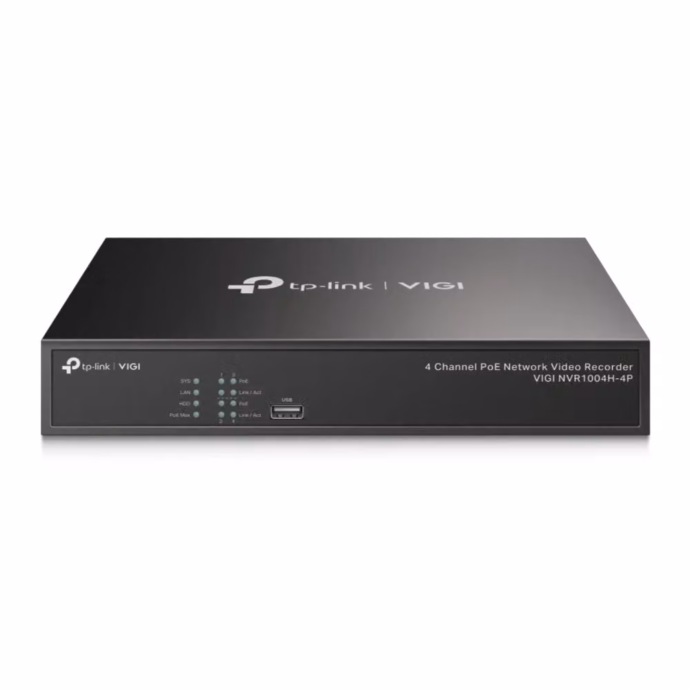 Videoregistratore di rete NVR TP-Link VIGI NVR1004H-4P nero con porte Ethernet/LAN, HDMI e USB-A – 2