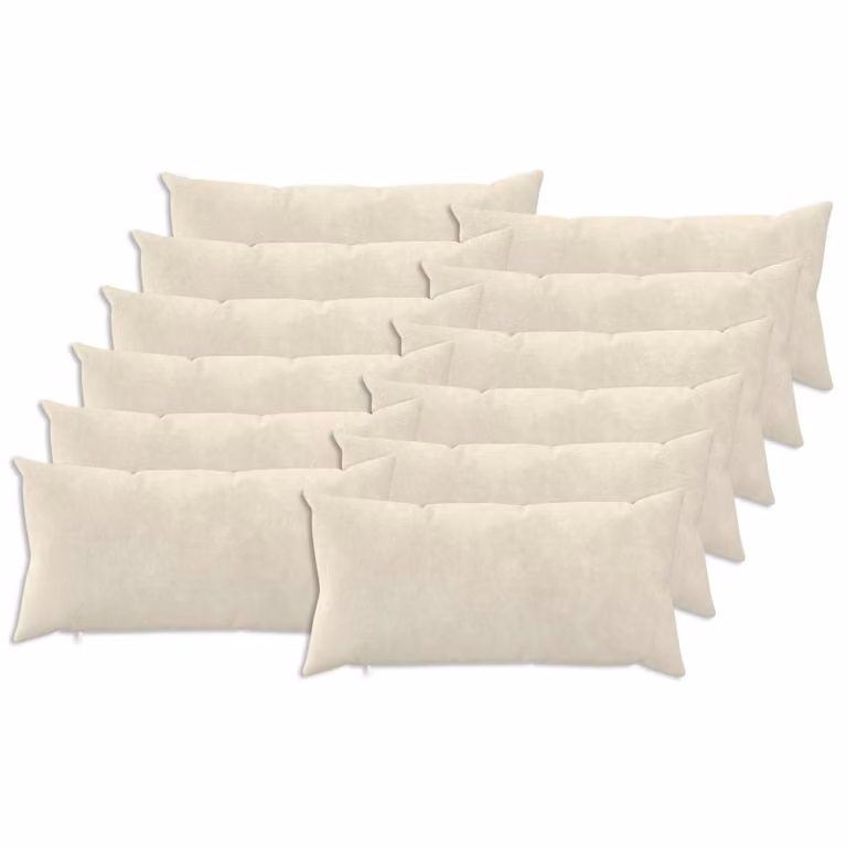 Set di 12 federe vidaXL HEERLEN in microfibra color beige, L 80 cm x P 40 cm