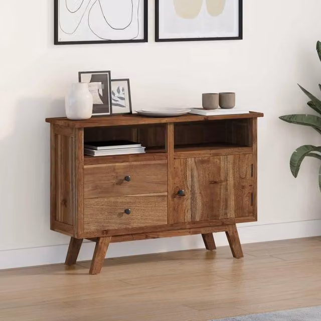 Credenza-Buffet-Armadio da cucina Naturale 100 x 30 x 68 cm Legno di teak solido