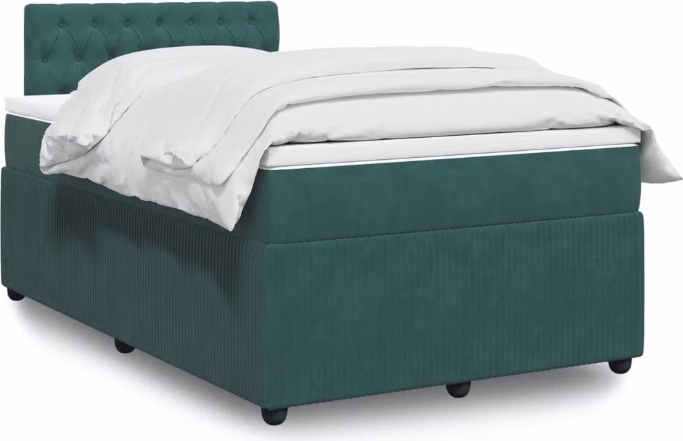 Maison Exclusive - Giroletto a Molle con Materasso Verde Scuro 120x200 cm Velluto