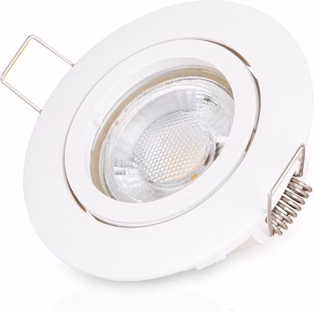Faretto da incasso a soffitto Elva bianco orientabile in metallo con luce bianco caldo