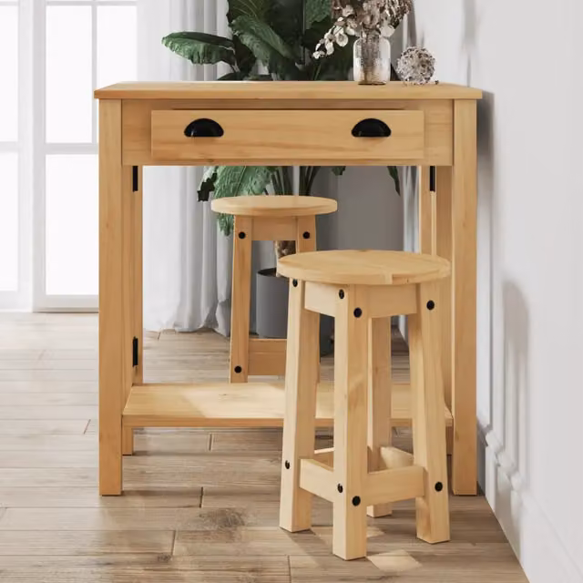 Tavolo da pranzo pieghevole in legno di pino cerato marrone vidaXL L/P/H: 84 x 40 x 36 cm