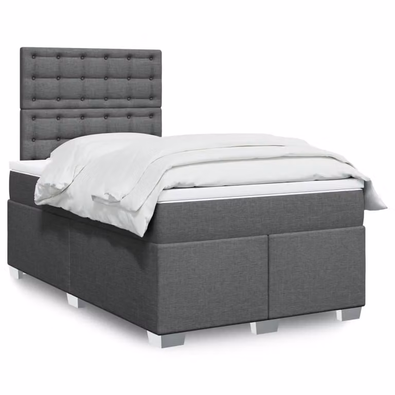 vidaXL Letto Ibrido con Materasso Grigio e Bianco L/P/H: 120 x 200 x 150,5 cm