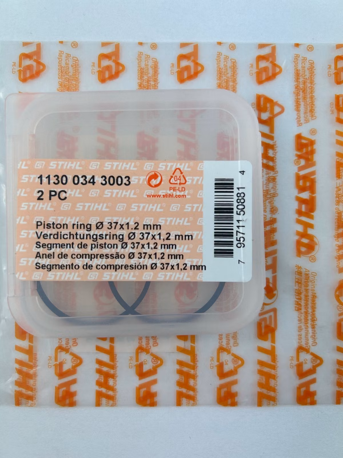 2x Originale STIHL fasce elastiche 11300343003 37x1,2mm MS170 MS171 MS192 T TC C
