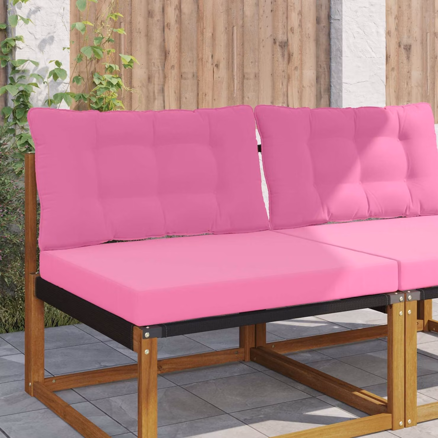 vidaXL Cuscino per divano da esterno in poliestere rosa L 80 cm x P 68,5 cm