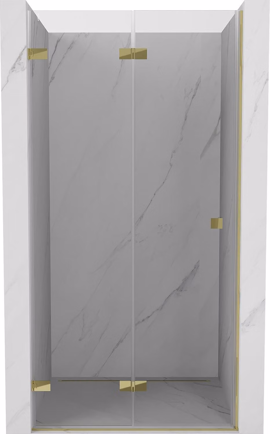 Mexen Lunar-F porta doccia pieghevole sinistra 60 cm, trasparente, oro - 836-060-000-50-00-L