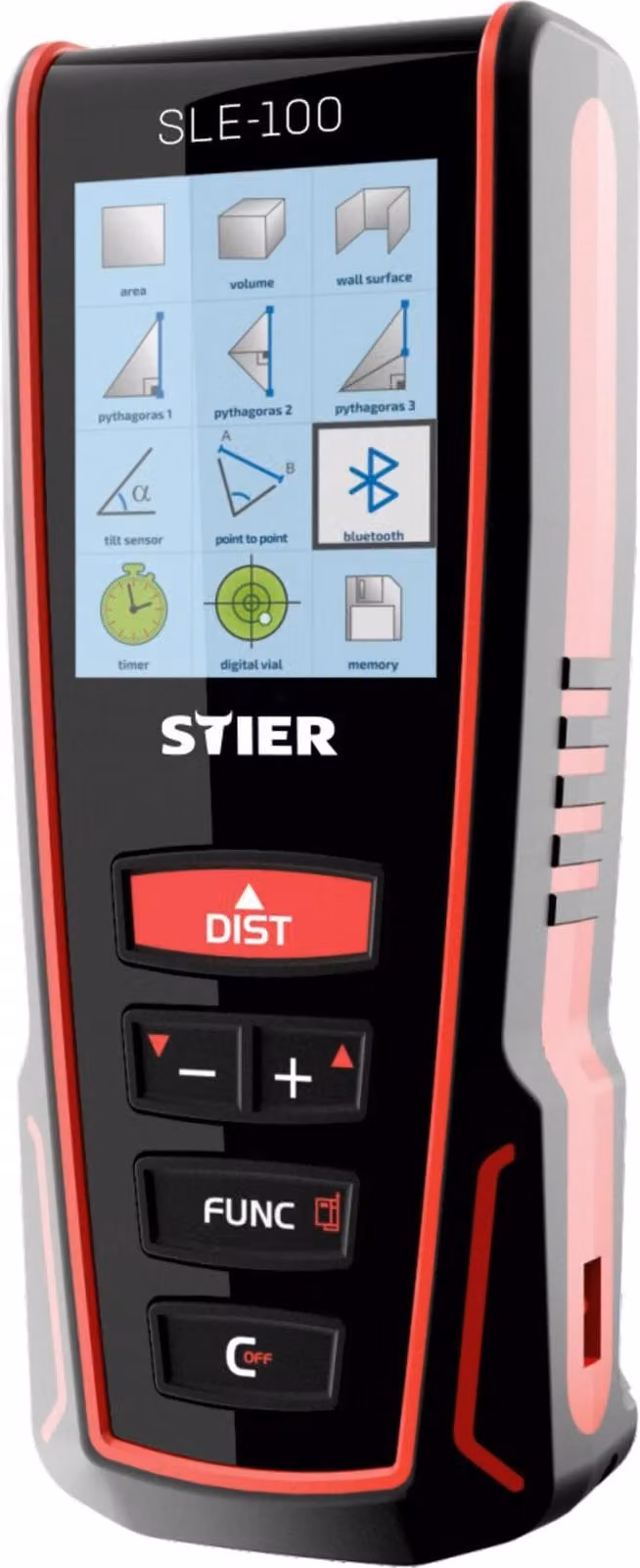 Distanziometro laser STIER SLE-100 100m, dispositivo di misurazione laser, dispositivo di misurazione della distanza laser, distanziometro, livella laser