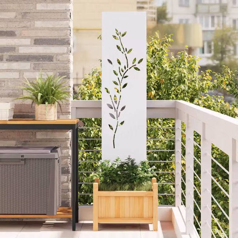 Schermo per privacy in giardino Floreale Bianco 32 x 140 cm