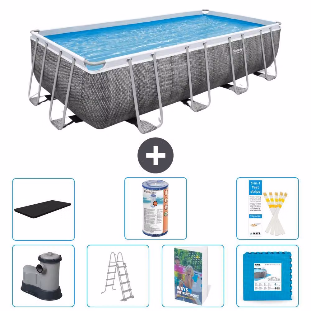 Bestway Power Steel, piscina rettangolare - 549x274x122 cm - 6 pezzi, modello S602