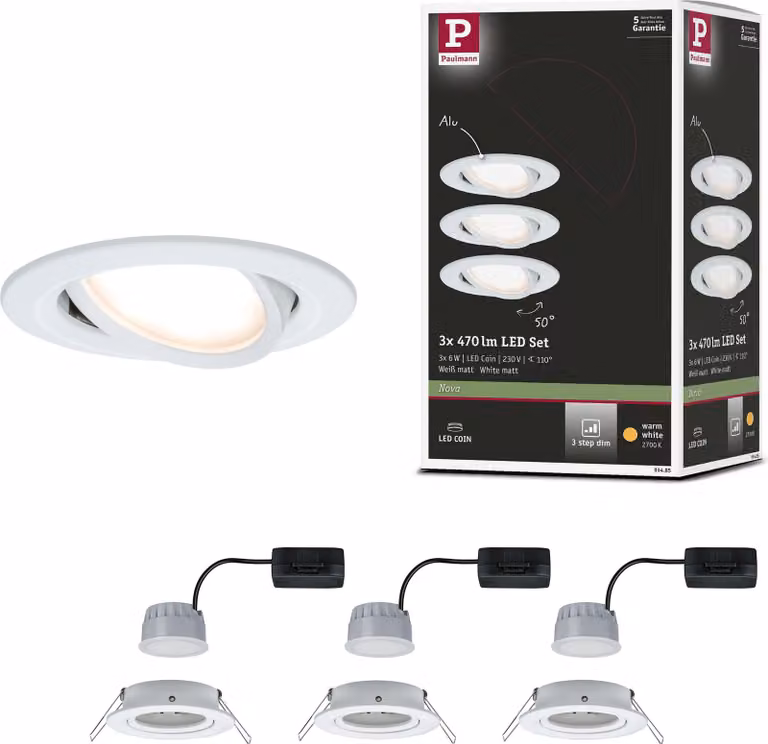 Paulmann Luce da incasso LED Nova basic set orientabile