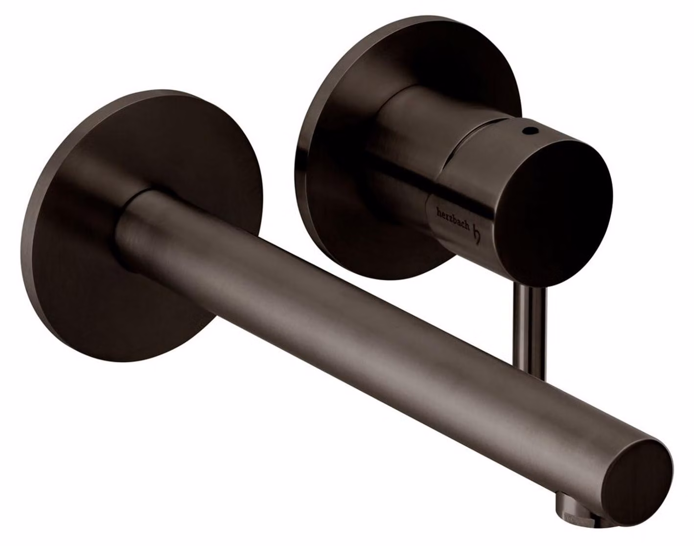 Herzbach DESIGN iX PVD - Set di rubinetti a parete per lavabo, 210 mm, Black Steel