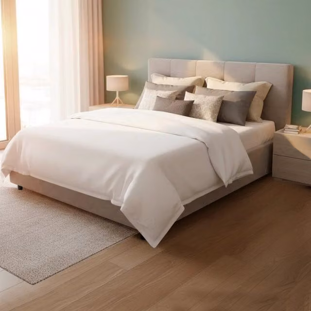 Letto Matrimoniale contenitore Ascoli 160x190 tessuto Enjoy tortora