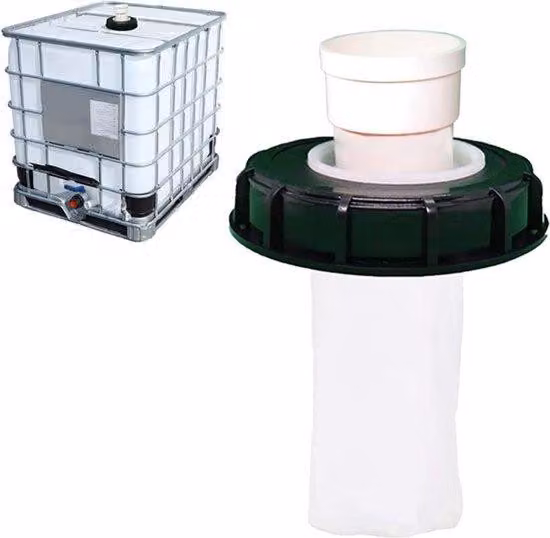 Filtro per lo scarico dell'acqua piovana con griglia metallica, 165 mm, accessorio per IBC e attrezzatura per la gestione dell'acqua