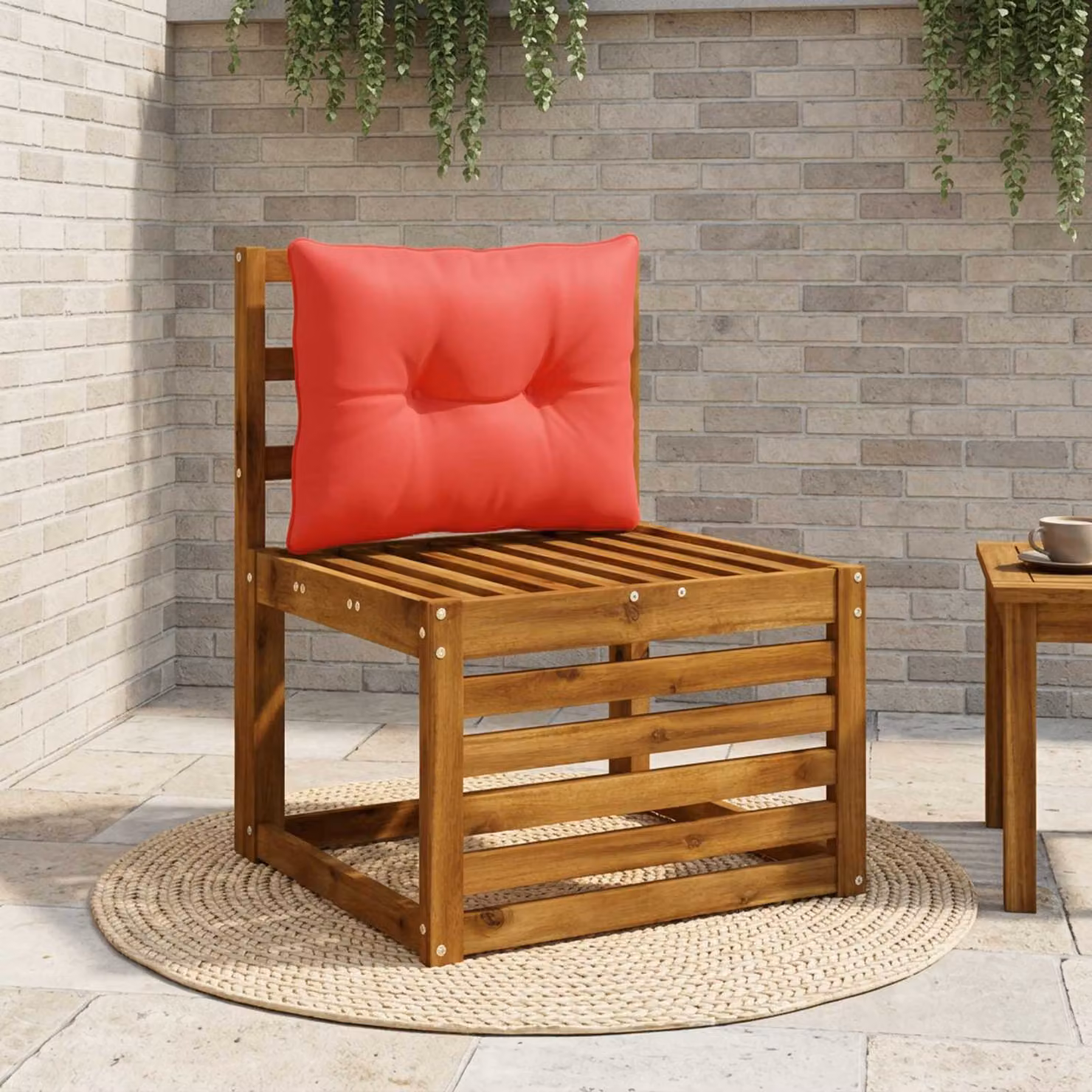 Cuscino per schienale vidaXL PUTTEN in poliestere rosso con rivestimento rimovibile e lavabile