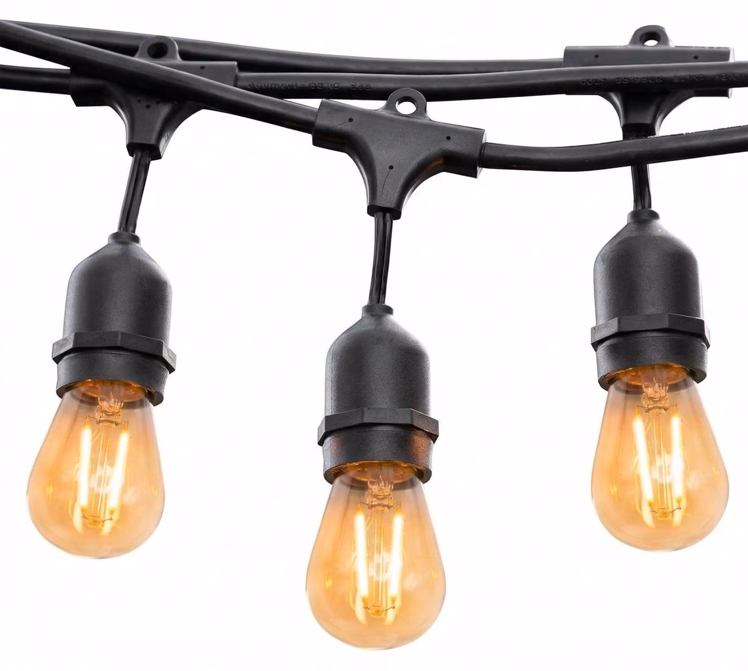 Catena luminosa da collegare, lunghezza 42 metri, 100 LED, attacco E27, luce bianco caldo