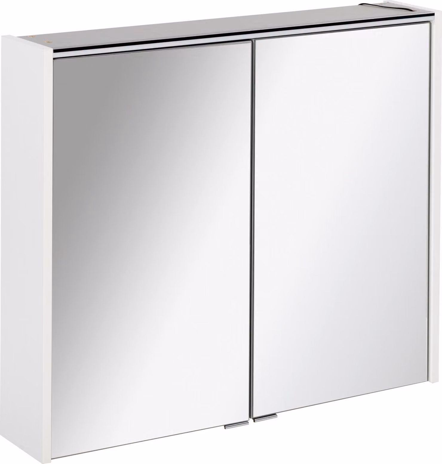 FACKELMANN Armadio a specchio LED DENVER / Armadio da bagno con cerniere a chiusura ammortizzata / Dimensioni (L x A x P): circa 80 x 68,5 x 16 cm / Armadio di alta qualità con specchio e illuminazione per il bagno / Corpo: bianco