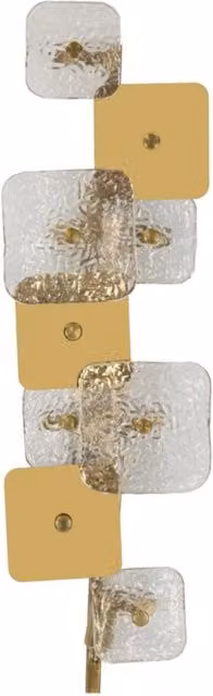 Applique Glassy Vikasa Home in vetro trasparente e ottone dorato L/P/H: 24 x 13 x 76 cm