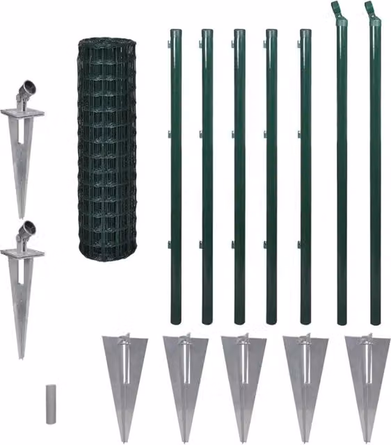 Recinzione da Giardino | Recinzione Euro in Acciaio 10x1 m Verde