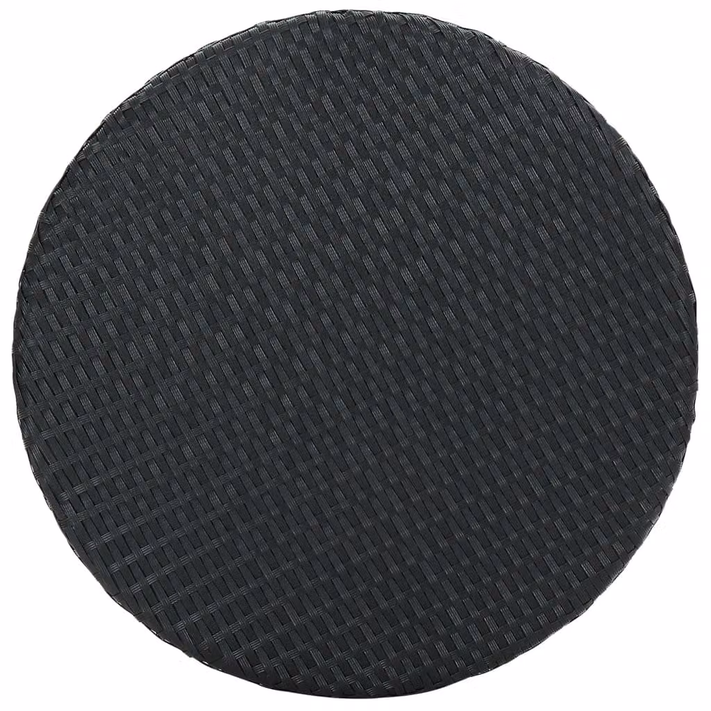 Tavolo da Giardino Nero 60,5x106 cm in Polyrattan
