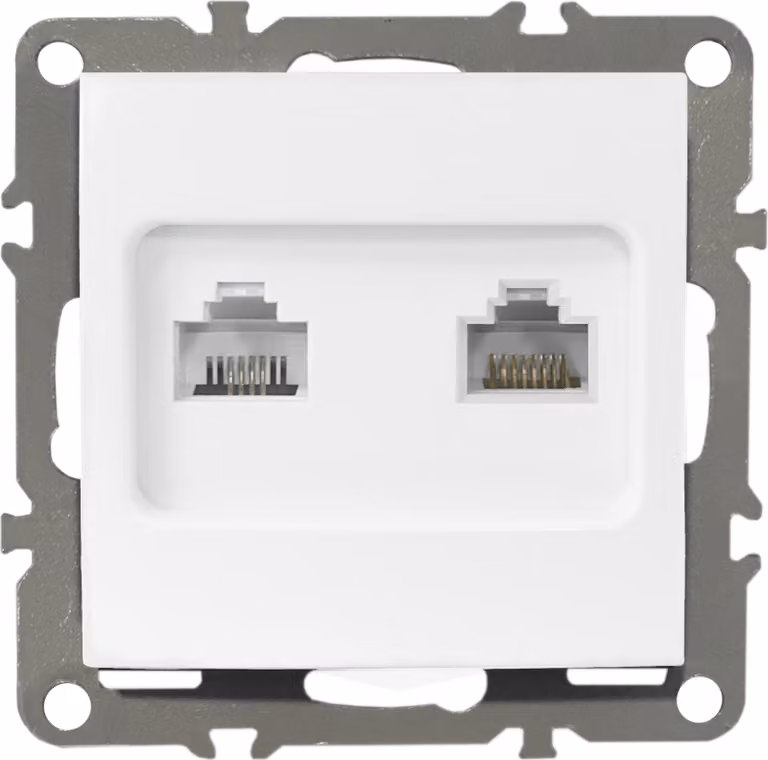 Prese telefoniche e per computer RJ4511, serie QUADRA, colore bianco