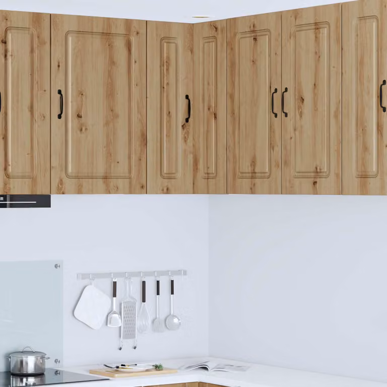 Mobile pensile da cucina vidaXL Kalmar in rovere marrone con ante a battente e ripiani interni L: 80 cm, P: 57 cm, H: 57 cm