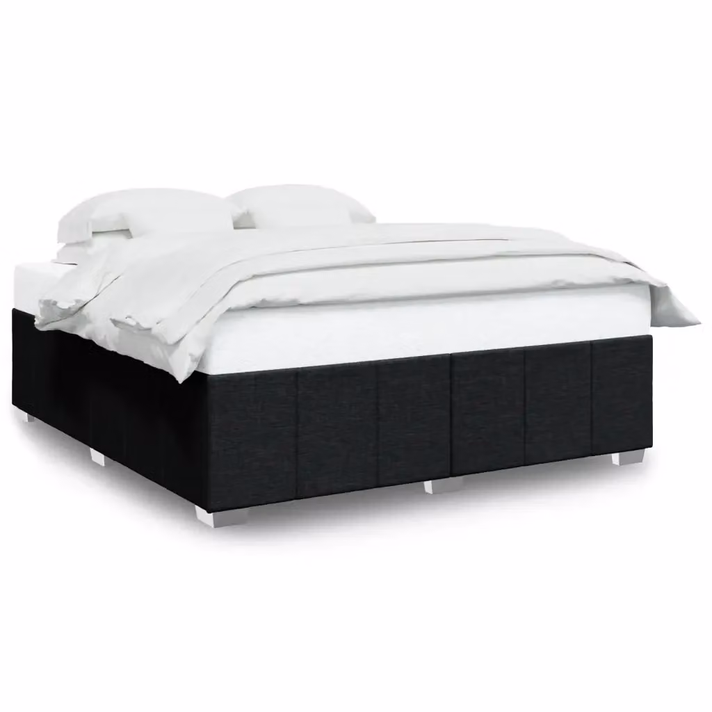 vidaXL Giroletto senza Materasso Nero in Tessuto L 180 x P 200 cm – 2