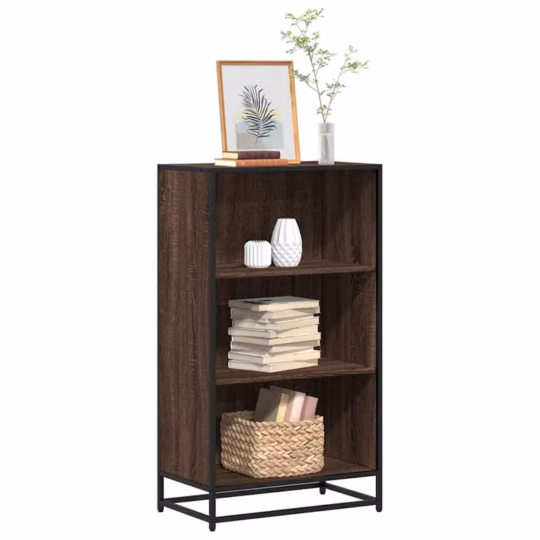Libreria in stile industriale vidaXL in legno e metallo, colore marrone, L 60 cm x P 35 cm x H 107,5 cm