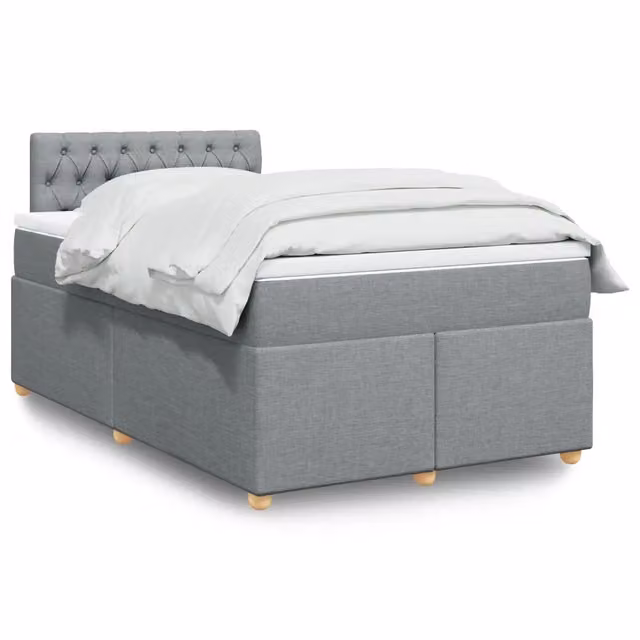 Letto Ibrido Moderno vidaXL con Struttura in Legno di Pino e Materasso Grigio e Bianco L/P/H: 120 x 200 cm