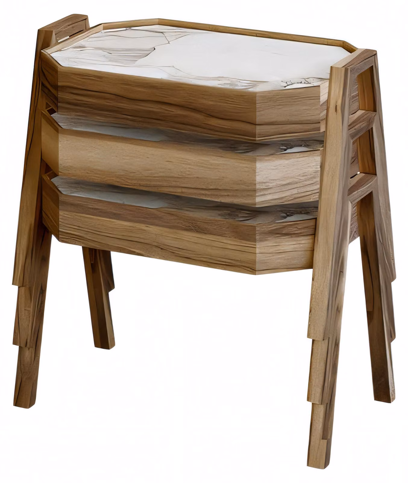 Elegantes braunes Holz Couchtisch-Set modern stilvoll