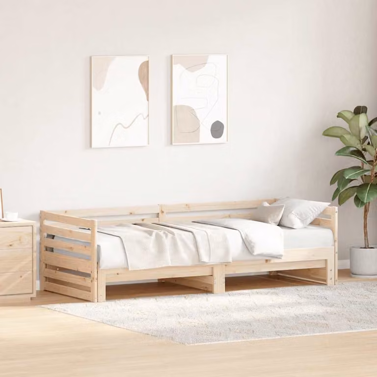 vidaXL Divano letto estraibile in legno di pino rustico marrone per bambini L: 200 cm, P: 80 cm, H: 58 cm
