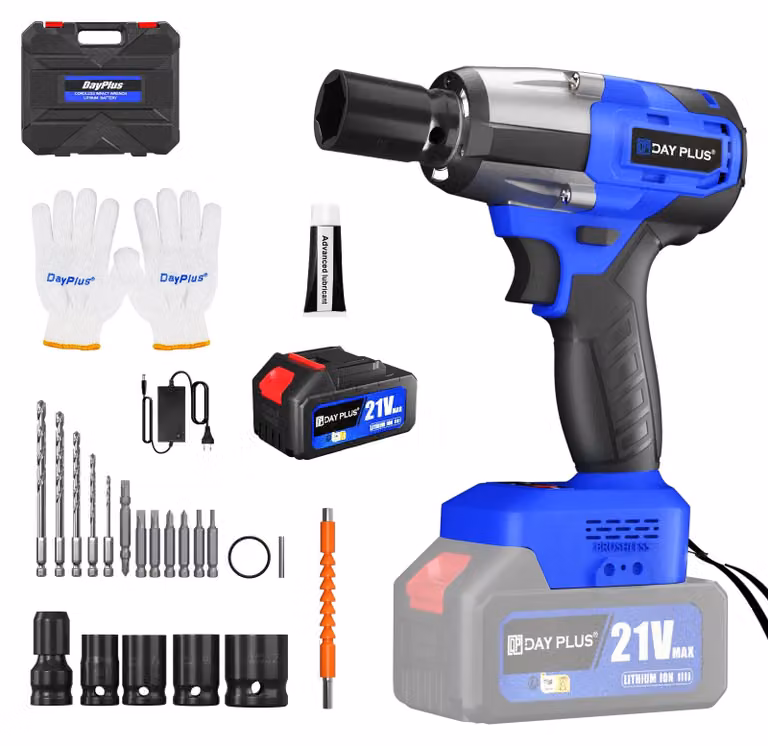 Avvitatore a percussione a batteria - 1500 Nm - Motore brushless - Utensile 3-in-1 - Batteria da 4,0 Ah - 1 batteria inclusa - Attacco quadrato da 1,27 cm