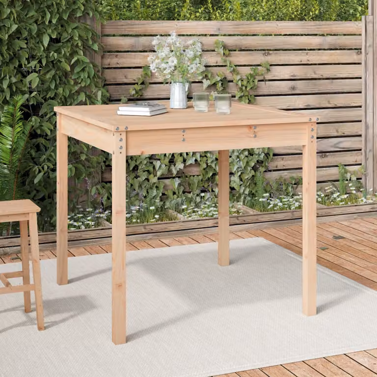 vidaXL Tavolo da Giardino Quadrato in Legno di Pino Marrone L/P/H: 82,5 x 82,5 x 76 cm