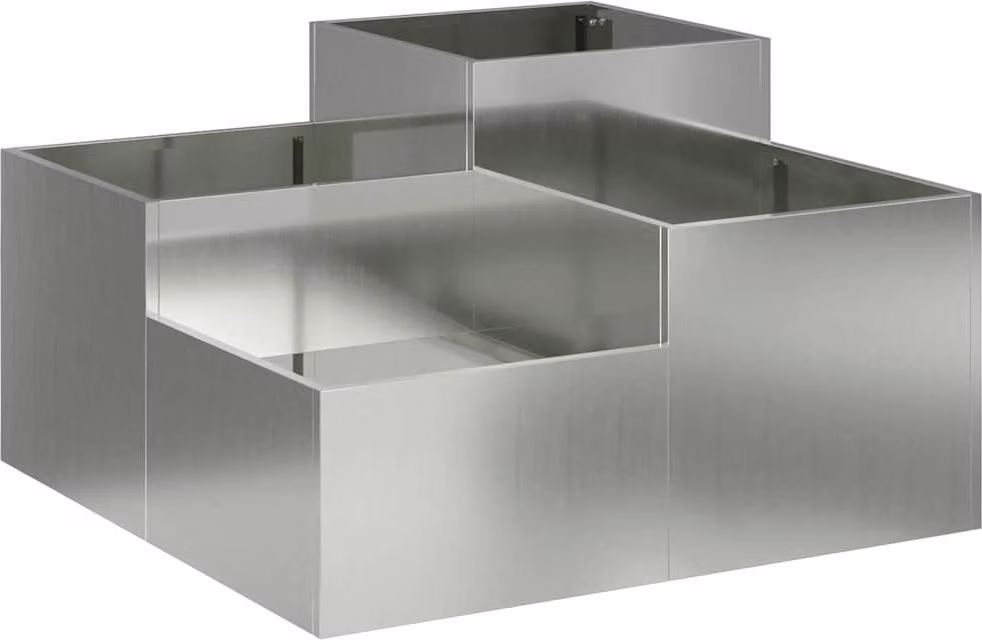 Vaso da giardino Argento 100 x 100 x 48 cm Acciaio zincato