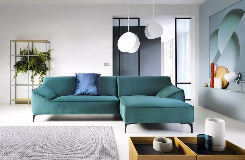Design Ecksofa L-Form Modern Sofas Stoff Textil Couch Wohnlandschaft Sofa Samt
