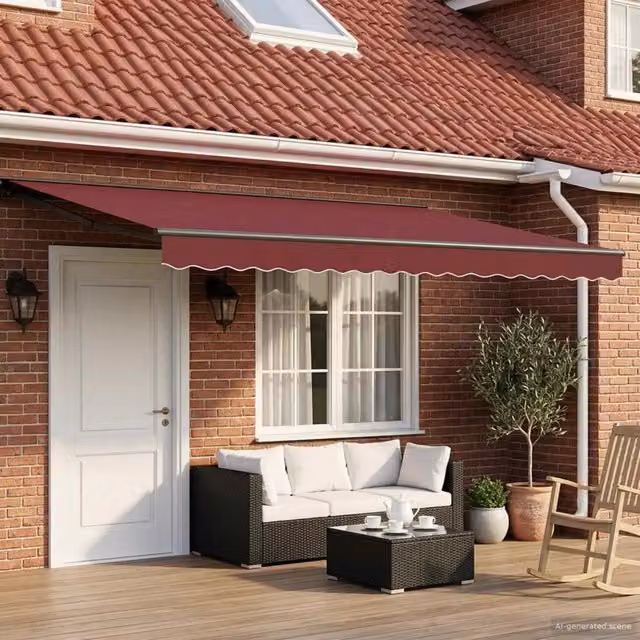 Tenda retrattile manuale Borgogna 4,5 × 3,5 m 3420463