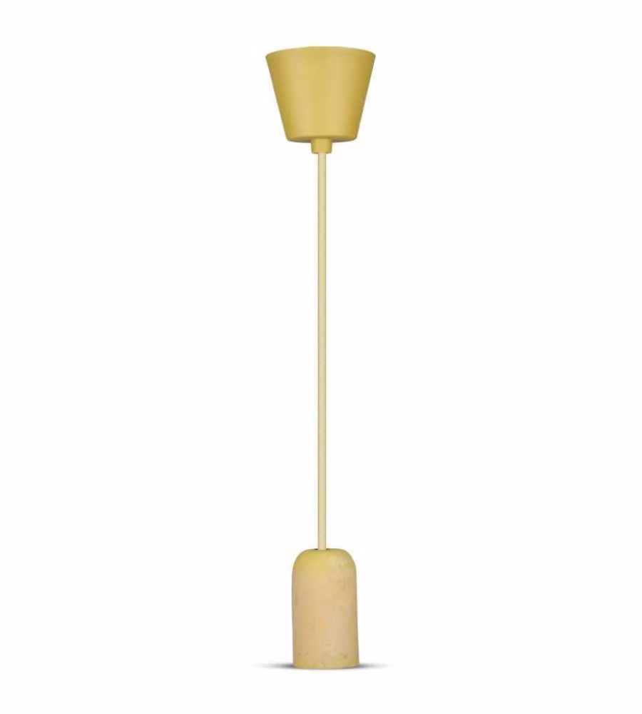 Lampadario LED a Cilindro in Calcestruzzo con Portalampada E27 (Max 60W) Colore Giallo