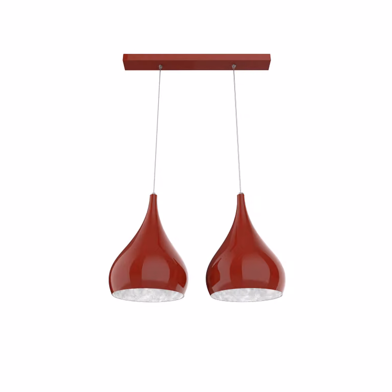 Lampada A Sospensione Calice Lineare X2 Bicolore Lucida